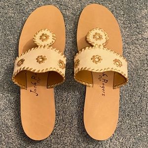 Jack Rogers White and Gold Sandals size 9.5m